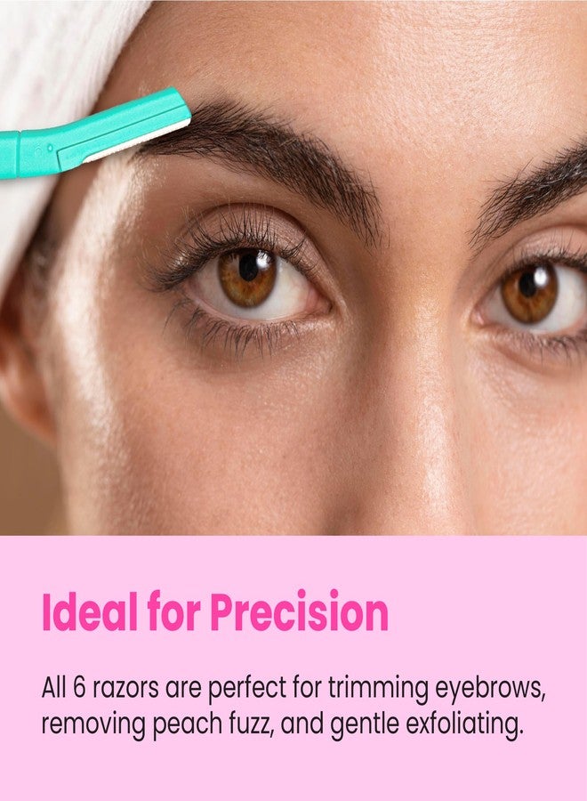 Lindo Brow Razor - Eyebrow Razor & Dermaplaning Tool, Multipurpose, Exfoliation, Face and Peach Fuzz facial Hair Removal dermaplane (6pcs) - Image 3